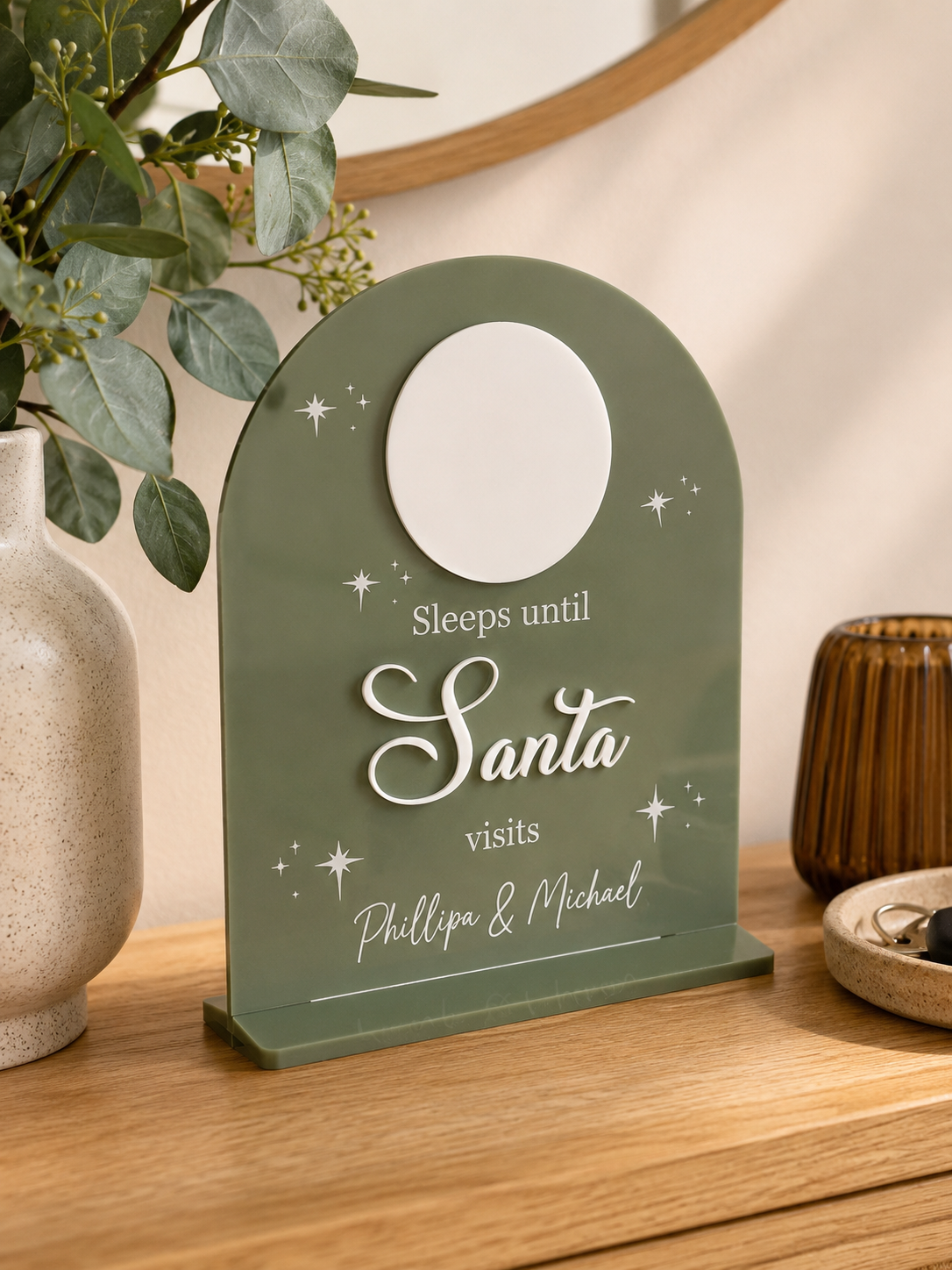 Personalised Christmas Countdown Acrylic Stand